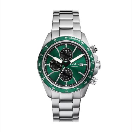 Montre homme multifonction fossil autocross acier vert fs6127 – montres tendances
