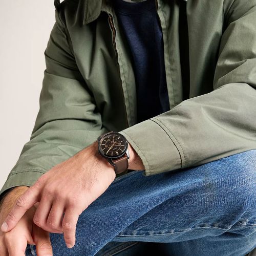 Montre Homme Multifonction Fossil Pearson Cuir Marron FS6138