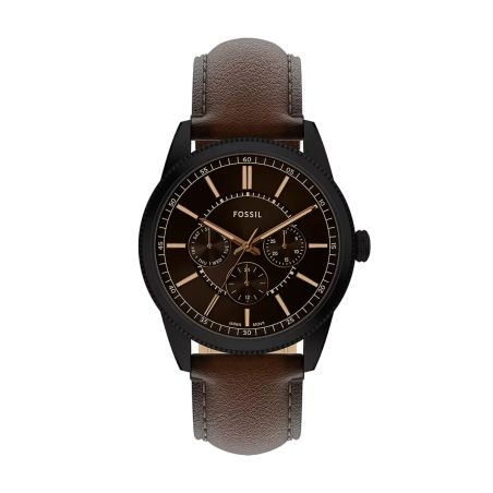 Montre homme multifonction fossil pearson cuir marron fs6138 – montres tendances
