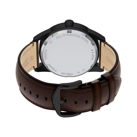 Montre homme multifonction fossil pearson cuir marron fs6138 – montres tendances