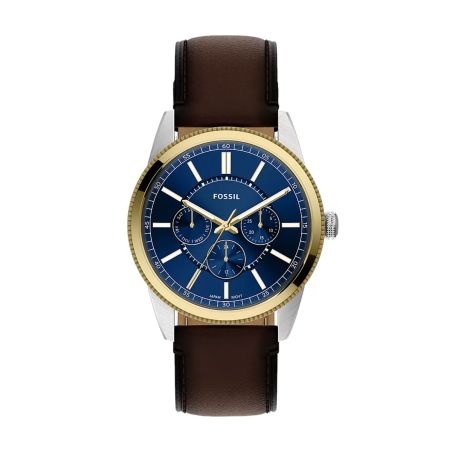 Montre homme multifonction fossil pearson cuir marron fs6195 – montres tendances