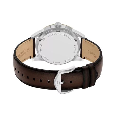 Montre homme multifonction fossil pearson cuir marron fs6195 – montres tendances