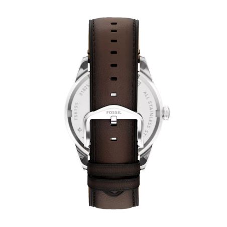 Montre homme multifonction fossil pearson cuir marron fs6195 – montres tendances