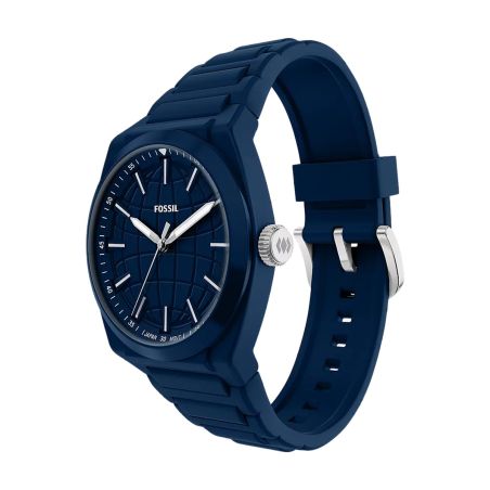 Montre homme quartz fossil everett silicone bleu fs6177 – montres tendances