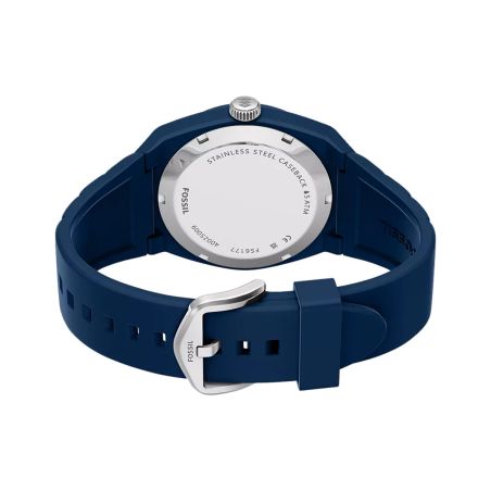 Montre homme quartz fossil everett silicone bleu fs6177 – montres tendances
