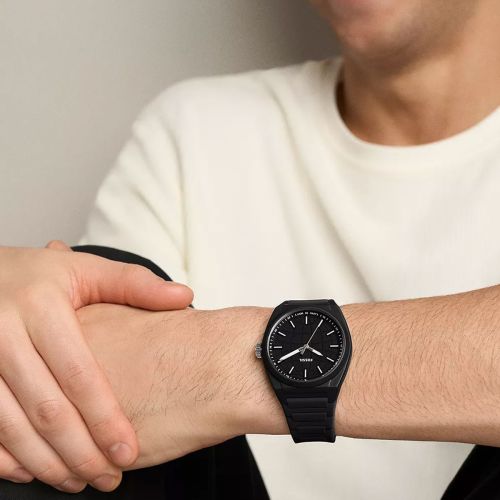 Montre Homme Quartz Fossil Everett Silicone Noir FS6175