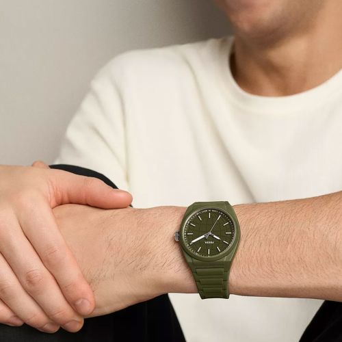 Montre Homme Quartz Fossil Everett Silicone Vert FS6178