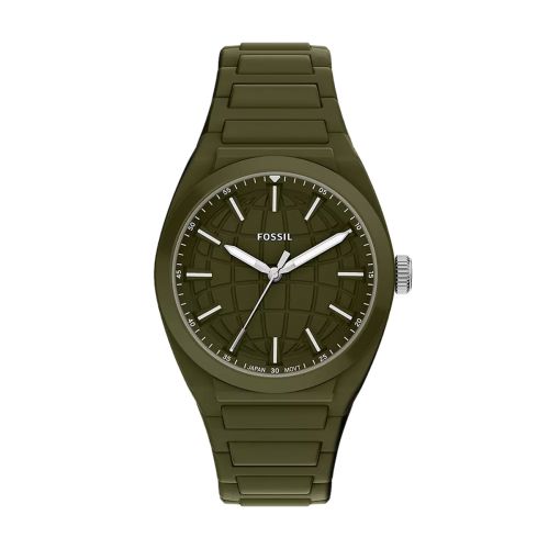 Montre Homme Quartz Fossil Everett Silicone Vert FS6178