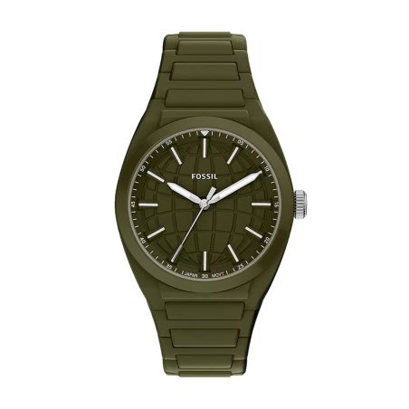 Montre homme quartz fossil everett silicone vert fs6178 – montres tendances