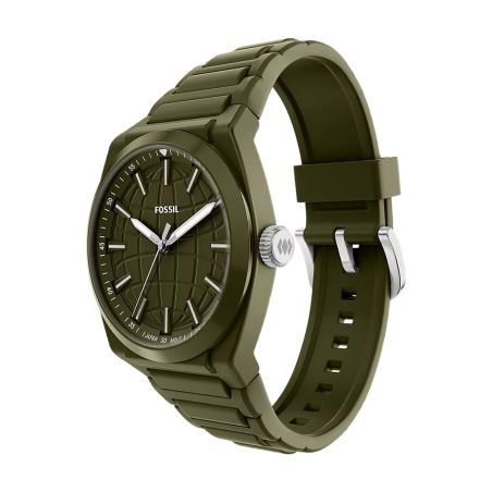 Montre homme quartz fossil everett silicone vert fs6178 – montres tendances