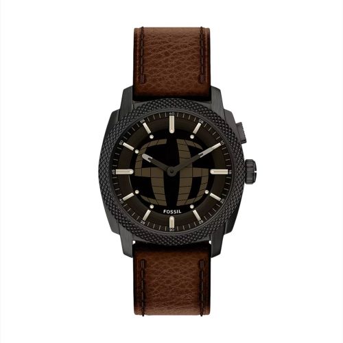 Montre Homme Quartz Fossil Machine Big Tic Cuir Marron FS6165