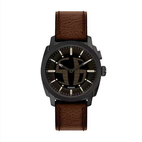 Montre homme quartz fossil machine big tic cuir marron fs6165 – montres tendances