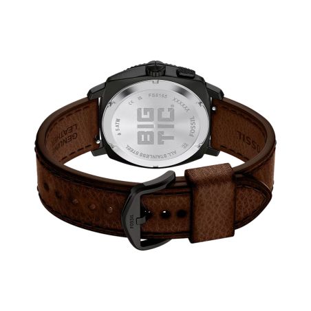 Montre homme quartz fossil machine big tic cuir marron fs6165 – montres tendances
