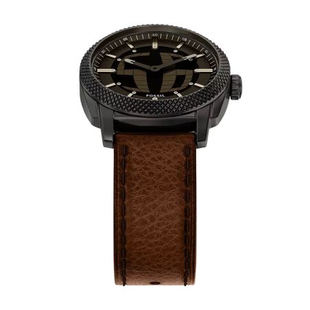 Montre homme quartz fossil machine big tic cuir marron fs6165 – montres tendances