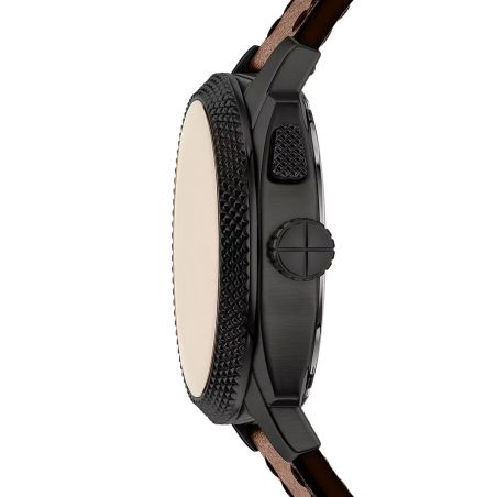 Montre homme quartz fossil machine big tic cuir marron fs6165 – montres tendances