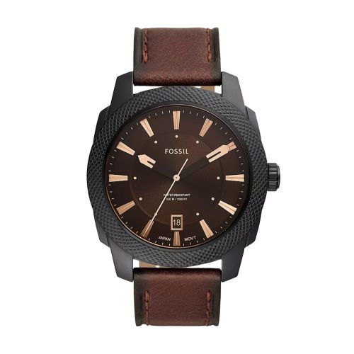 Montre Homme Quartz Fossil Machine Cuir Marron FS5932