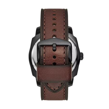 Montre homme quartz fossil machine cuir marron fs5932 – montres tendances