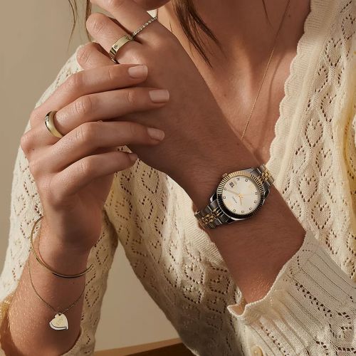 Montre Femme Quartz Fossil Scarlette Acier Bicolore ES4949