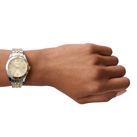 Montre femme quartz fossil scarlette acier bicolore es4949 – montre femme chic et tendance