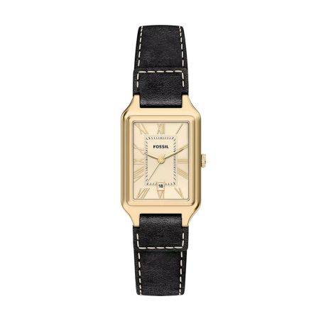 Montre femme quartz fossil raquel cuir noir es5505 – montre femme chic et tendance