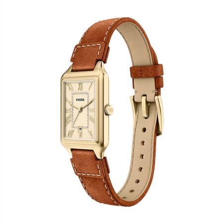 Montre femme quartz fossil raquel cuir marron es5504 – montre femme chic et tendance