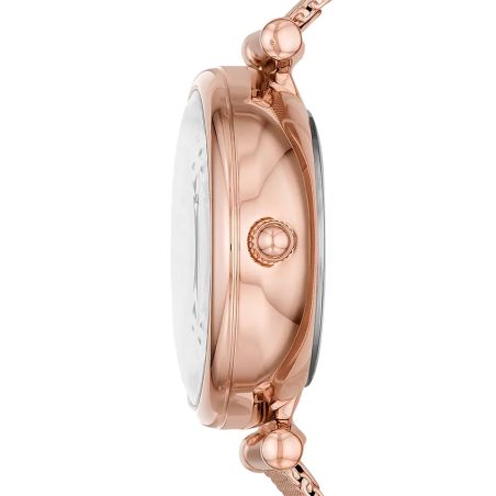 Montre Femme Automatique Fossil Carlie Maille Milanaise Dorée Rose ME3188