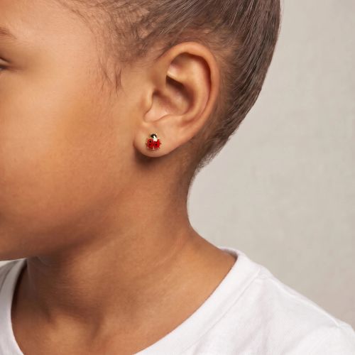 Boucles d'Oreilles Enfant CoccinellesOR 750/1000 Jaune