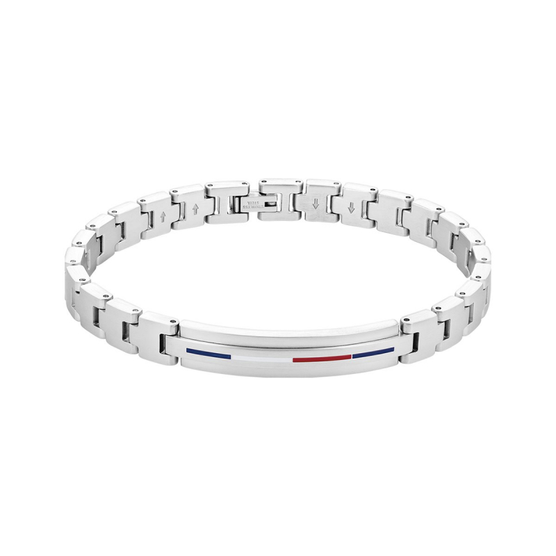 Bracelet homme torsadé tommy hilfiger acier argenté et cuir noir -  bracelets-acier - edora