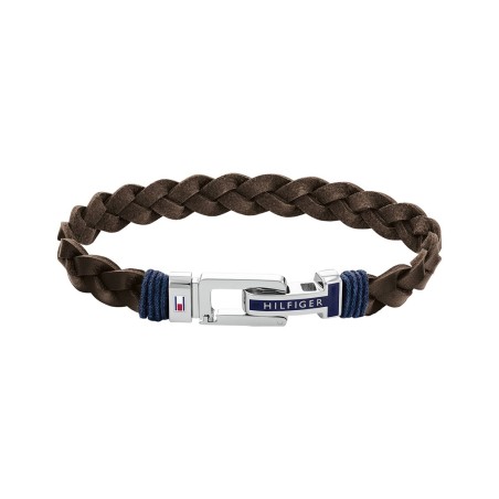 Bracelet Homme Tressé TOMMY HILFIGER Acier et Cuir Brun