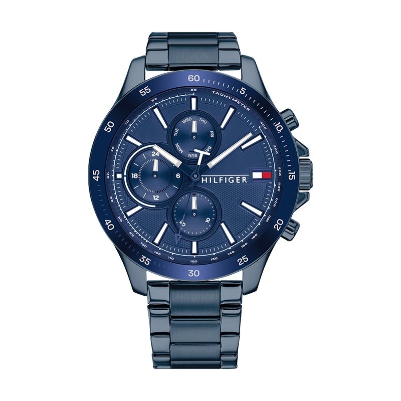 Montre homme tommy hilfiger chronographe acier bleu - montres - edora
