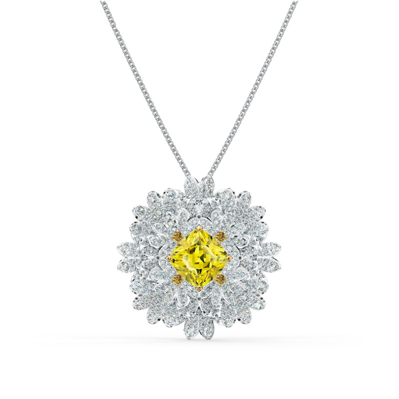 Swarovski fleur de vie pendentif argenté bijoux fantaisies vertus