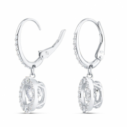 Boucles d'oreilles femme pendantes swarovski sparkling dance métal rhodié et cristaux - pendantes - edora - 2