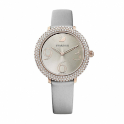 Montre femme swarovski crystal frost cuir gris - montres - edora - 0