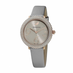 Montre femme swarovski crystal frost cuir gris - montres - edora - 1