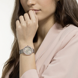 Montre femme swarovski crystal frost cuir gris - montres - edora - 3