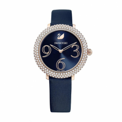 Montre femme swarovski crystal frost cuir bleu - montres - edora - 0