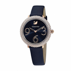 Montre femme swarovski crystal frost cuir bleu - montres - edora - 1