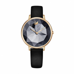 Montre femme swarovski crystal lake cuir noir - montres - edora - 0