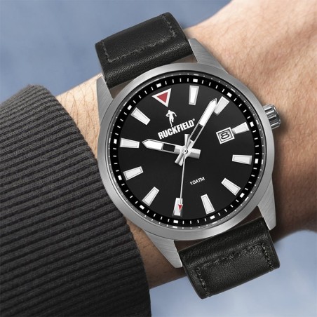 Montre homme ruckfield cuir noir – analogiques