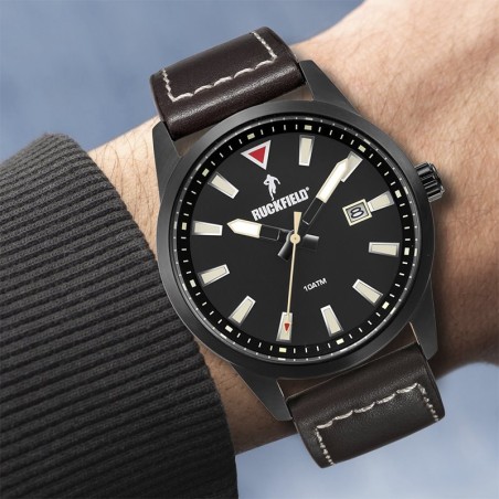 Montre homme ruckfield cuir brun – analogiques