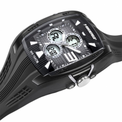 Montre homme ana-digital ruckfield multifonction silicone noir - montres - edora - 1
