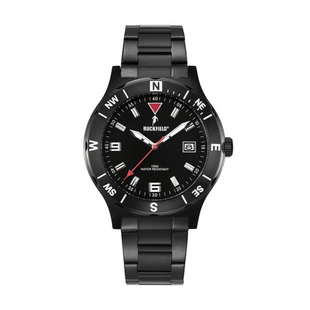 Montre homme ruckfield acier noir – analogiques