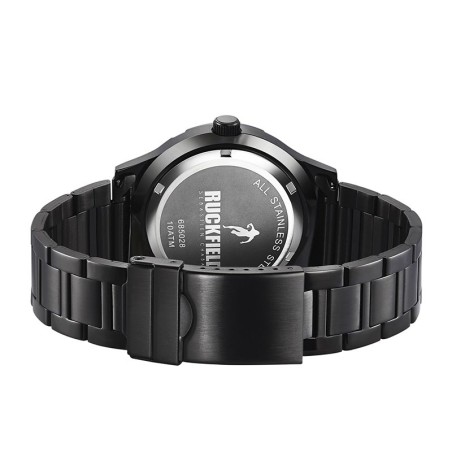 Montre homme ruckfield acier noir – analogiques