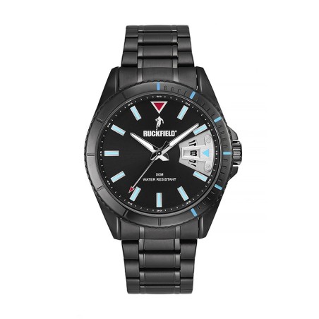 Montre homme ruckfield acier noir – analogiques