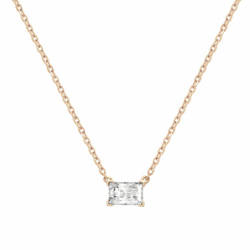 Collier Femme Solitaire OR 375/1000 Rose et Oxyde