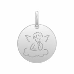 Médaille Ange OR 375/1000 Blanc