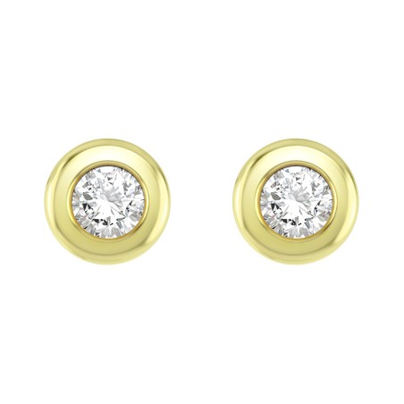 Boucles d'oreilles femme puces or 375/1000 jaune et oxydes – puces