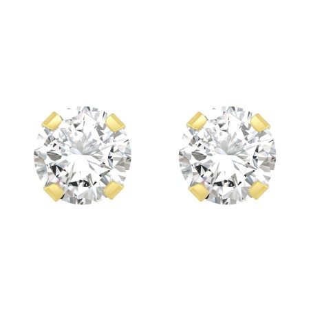 Boucles d'oreilles femme puces or 375/1000 jaune et oxyde – puces