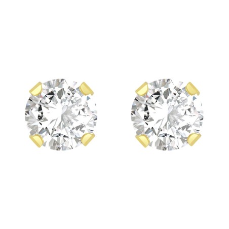 Boucles d'oreilles femme puces or 375/1000 jaune et oxyde – puces