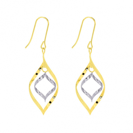 Boucles d’oreilles pendantes argent, or, perles & or blanc femme - accueil - edora - 1